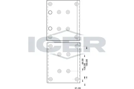Комплект тормозных башмаков, барабанные тормоза ICER 21949600