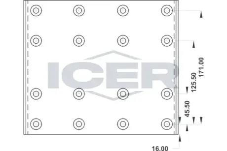 Комплект тормозных башмаков, барабанные тормоза ICER 21993200