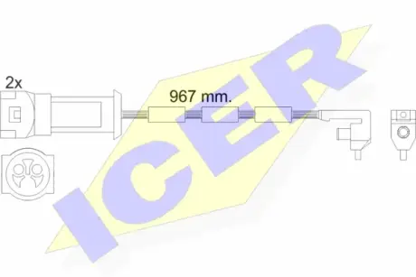 Сигнализатор, износ тормозных колодок ICER 610069EC