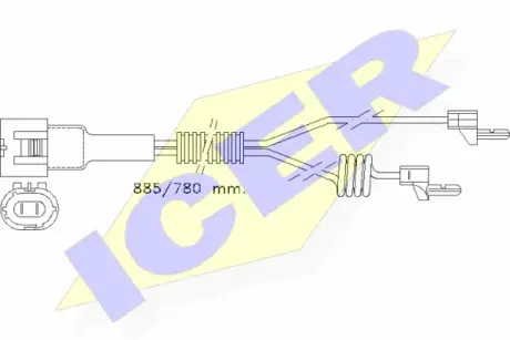 Сигнализатор, износ тормозных колодок ICER 610098EC