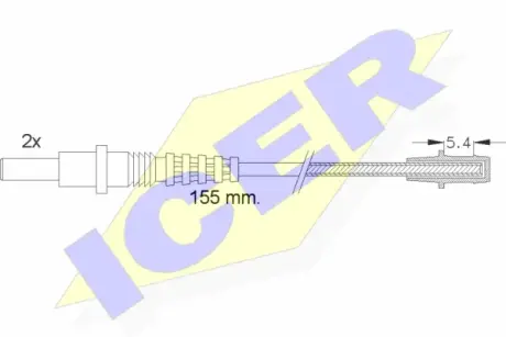 Сигнализатор, износ тормозных колодок ICER 610157EC