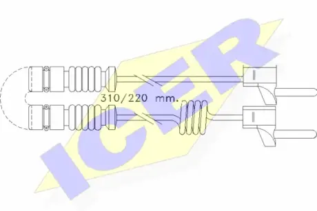 Сигнализатор, износ тормозных колодок ICER 610221EC