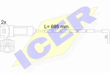 Сигнализатор, износ тормозных колодок ICER 610241EC