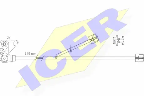 Сигнализатор, износ тормозных колодок ICER 610300EC