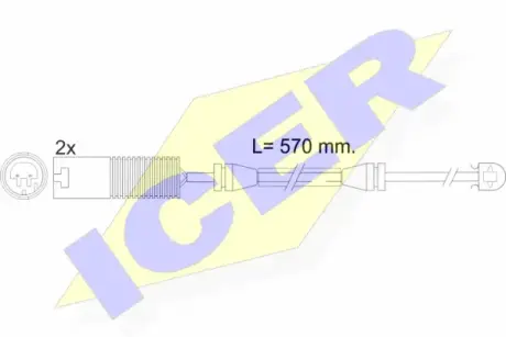 Сигнализатор, износ тормозных колодок ICER 610395EC