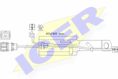 Сигнализатор, износ тормозных колодок ICER 610430EC
