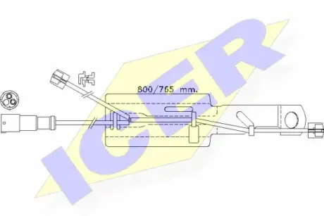 Сигнализатор, износ тормозных колодок ICER 610432EC