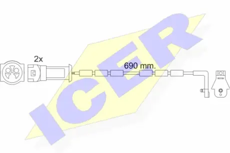 Сигнализатор, износ тормозных колодок ICER 610445EC
