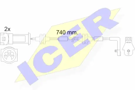 Сигнализатор, износ тормозных колодок ICER 610446EC
