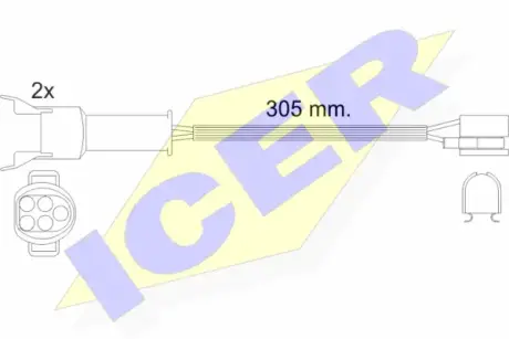 Сигнализатор, износ тормозных колодок ICER 610449EC