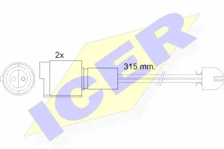 Сигнализатор, износ тормозных колодок ICER 610455EC
