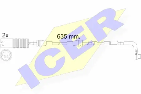Сигнализатор, износ тормозных колодок ICER 610474EC