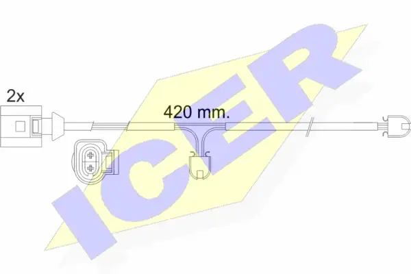 сигнализатор, износ тормозных колодок ICER 610476EC - фото 1