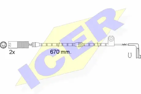 Сигнализатор, износ тормозных колодок ICER 610478EC