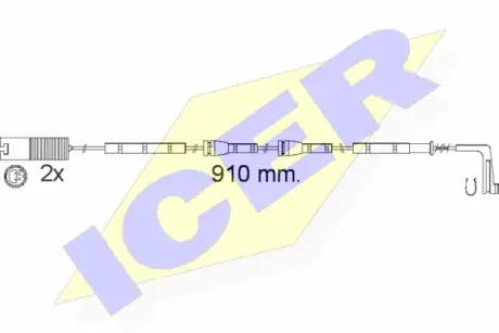 Сигнализатор, износ тормозных колодок ICER 610540EC