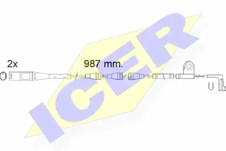 Сигнализатор, износ тормозных колодок ICER 610571EC