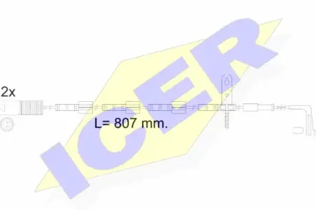 Сигнализатор, износ тормозных колодок ICER 610584EC