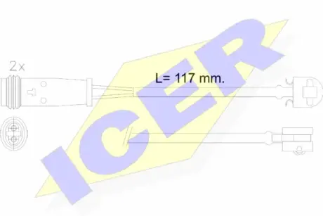 Сигнализатор, износ тормозных колодок ICER 610612EC