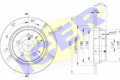 Диск гальмівний (задній) MB E-class (W211/W212/S211/S212) 02-17 (300x10) ICER 78BD04132