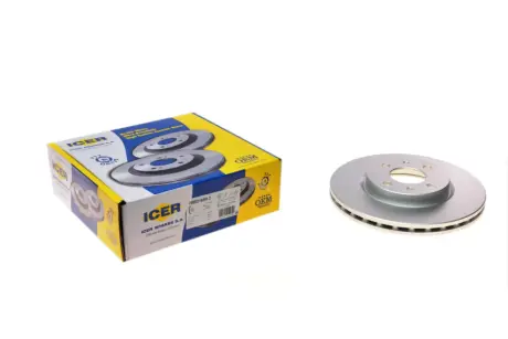 Диск гальмівний (передній) Citroen Nemo/Peugeot Bipper/Fiat Fiorino/Bravo 07- (257x22)(з покр.)(вент) ICER 78BD16502