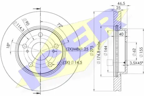 Тормозной диск ICER 78BD28812