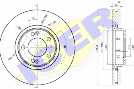 Тормозной диск ICER 78BD78142