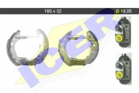 Комплект тормозных колодок ICER 79KT0025C