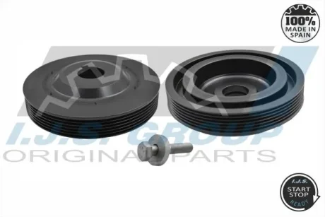 Шків колінвалу Citroen Jumpy/Fiat Scudo/Peugeot Expert 2.0D 07- (6PK) (к-кт з болтом) IJS GROUP 171104SET