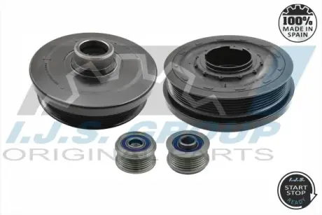 Шків колінвалу + шків генератора BMW 5 (F10/F18) 10- IJS GROUP 17-1140KIT