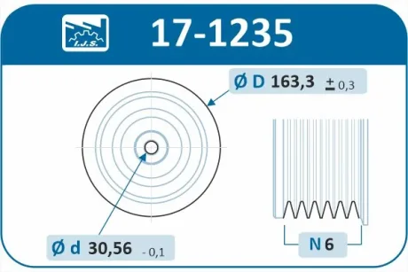 Шків колінвалу Opel Astra H/Vectra C/Zafira B 1.9CDTI 04- IJS GROUP 171235
