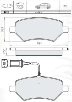 DAFMI гальмівні колодки передн. CHERY Fora INTELLI D220E