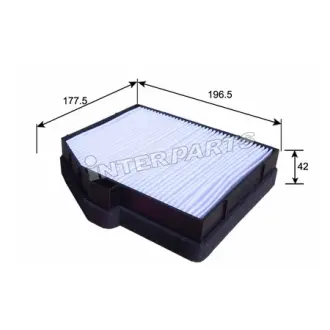 Cabin air filter, element. Фильтр салона, кондиционера, воздушный, элемент INTERPARTS IPCAH004