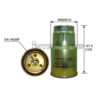 Fuel filter, Spin-On. Фильтр топливный, накручиваемый INTERPARTS IPF103