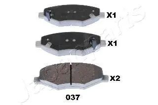 Комплект тормозных колодок, дисковый тормоз JAPANPARTS PA037AF