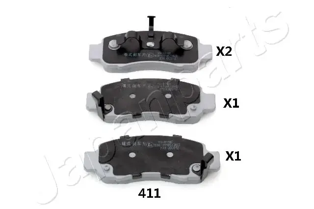 Комплект тормозных колодок, дисковый тормоз JAPANPARTS PA411AF (фото 1)