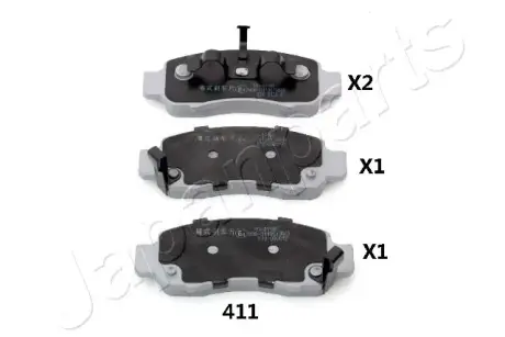 Комплект тормозных колодок, дисковый тормоз JAPANPARTS PA411AF