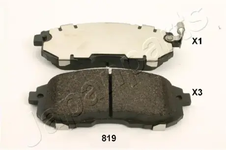 Комплект тормозных колодок, дисковый тормоз JAPANPARTS PA819AF