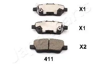 Комплект тормозных колодок, дисковый тормоз JAPANPARTS PP411AF