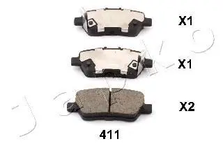 Комплект тормозных колодок, дисковый тормоз JAPKO 51411