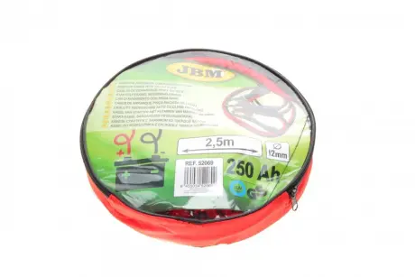 Кабель стартера 2,5 м (+зажими з латуні) (12mm/250 Ah) JBM 52069