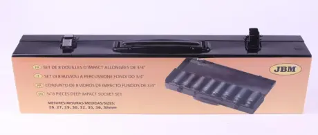 набір ударних головок 3/4" 26-38 мм 8 од. long 90 мм JBM 52347