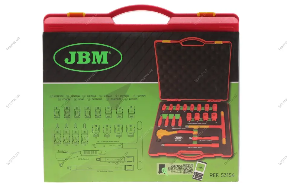 набір інструменту діелектричного 1000В 3/8" 20 од. JBM 53154 - фото 1
