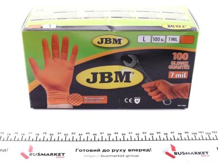 Рукавиці нітрилові (L) 100шт (7mil) (помаранчеві Diamond texture) JBM 53552