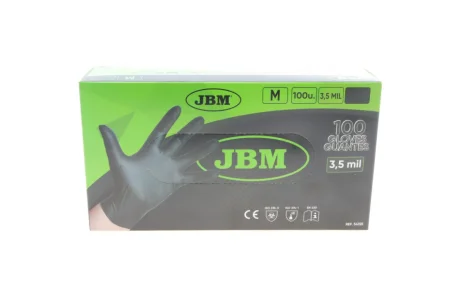 Рукавиці нітрилові (M) 100шт (3.5mil) (чорні) JBM 54155