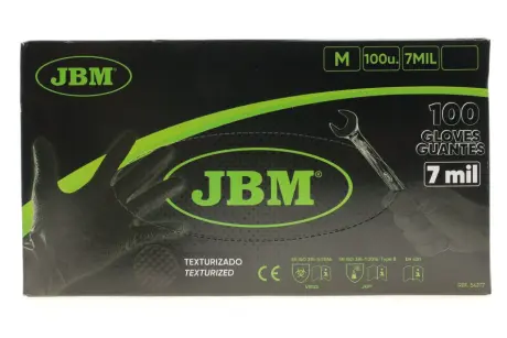 Рукавиці нітрилові (M) 100шт (7mil) (чорні Diamond texture) JBM 54177