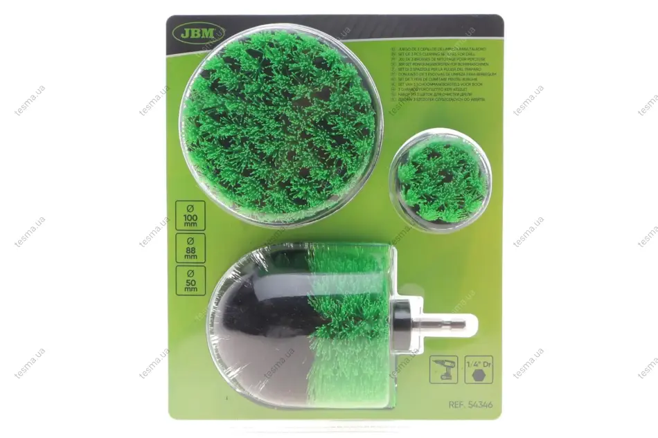 набір щіток 1/4” d=50 mm/88 mm/100 mm 3 од. JBM 54346 - фото 1