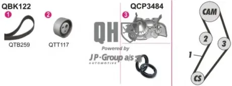 Водяной насос + комплект зубчатого ремня JP GROUP 4314101819