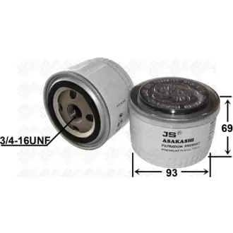 Oil filter, Spin-On. Фильтр масляный, накручивающийся JS ASAKASHI C0065