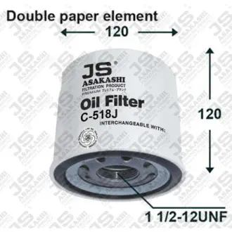 Oil filter Spin-On. Фильтр масляный, накручиваемый JS ASAKASHI C518J