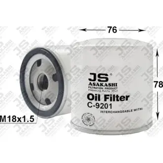 Фильтр масляный, накручиваемый. Фільтр масляний, накручуваний. Oil filter, Spin-On JS ASAKASHI C9201